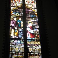 Window picturing the martyr Franciscus Clet in the chapel.